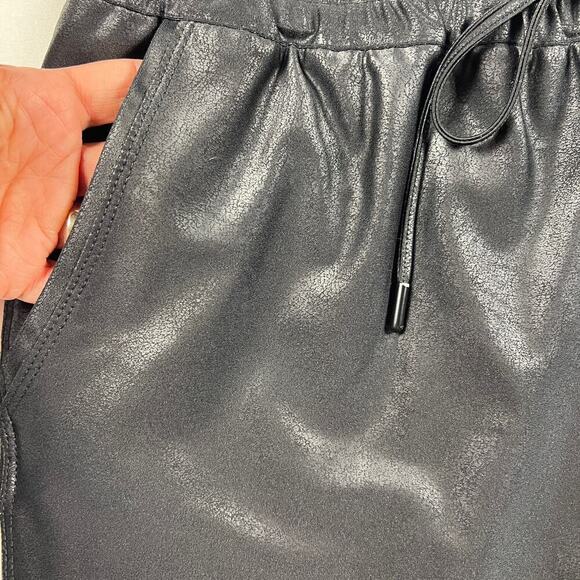 Maison d’Amelie Faux Leather Coated Jogger Pants Black Size M - Picture 8 of 11
